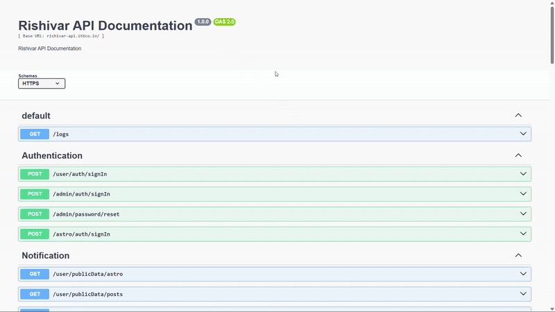 Rishivar API and Admin Interface